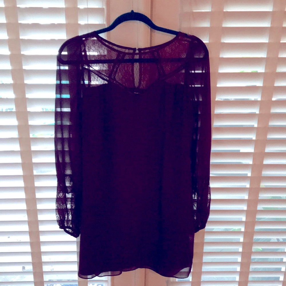 BCBG Generation short long sleeve dress plum color